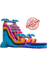 18' Teal Rippling Rush Water Slide